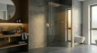 WALK-IN SPACE 10MM GOLD BRUSHED Ścianka 90X200