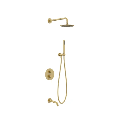 NORTHERN GOLD BRUSHED Natryskowy zestaw podtynkowy z wylewką MOBI