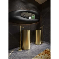 STEEL GOLD BRUSHED Umywalka stalowa wolnostojąca 38x83MOBI - zdjęcie 5