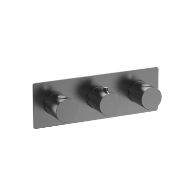 HORIZON GUNMETAL BRUSHED Czterofunkcyjna termostatyczna bateria podtynkowa MOBI