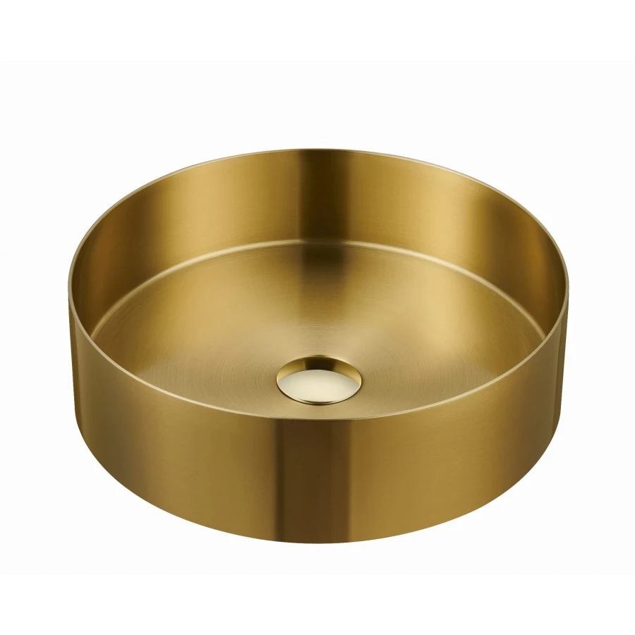 STEEL GOLD BRUSHED Umywalka stalowa 38x11 MOBI - zdjęcie 1