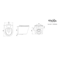 STORY BLACK Miska Ceramiczna z deską MOBI - zdjęcie 5