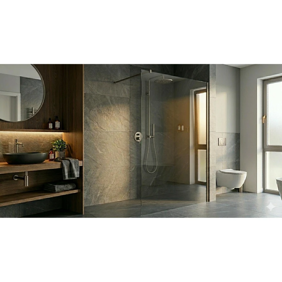 ŚCIANKA PRYSZNICOWA WALK-IN SPACE GUNMETAL BRUSHED OD MOBI SP10WKIN110GMB - zdjęcie 1