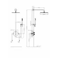 NORTHERN COPPER BRUSHED Termostatyczny natryskowy zestaw podtynkowy MOBI - zdjęcie 2