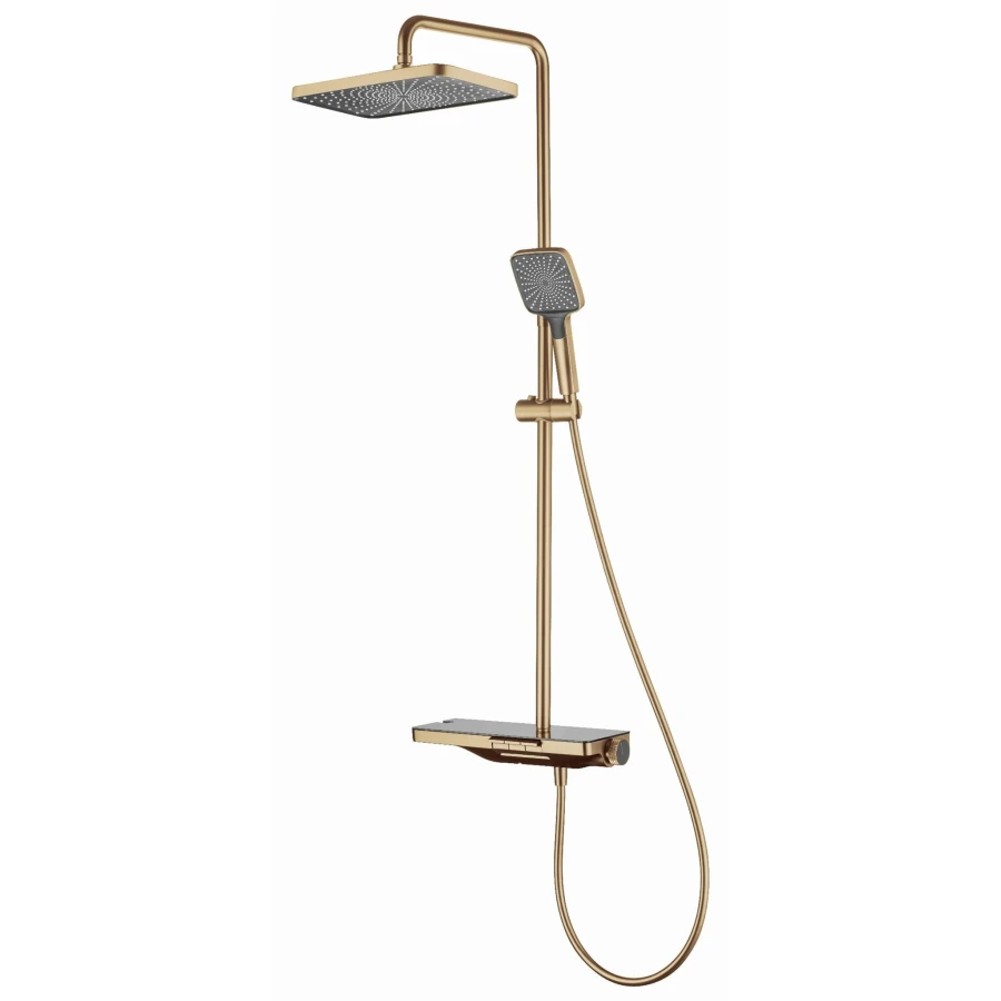SWITCH SYSTEM GOLD BRUSHED Kolumna natryskowa z wylewką MOBI - zdjęcie 1