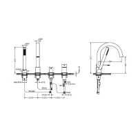 NORTHERN COPPER BRUSHED Bateria wannowa cztero-otworowa MOBI - zdjęcie 2