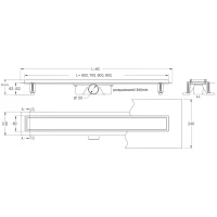 MOBI-DUO Odpływ liniowy DWUSTRONNY 600MM CZARNY MOBI - zdjęcie 2